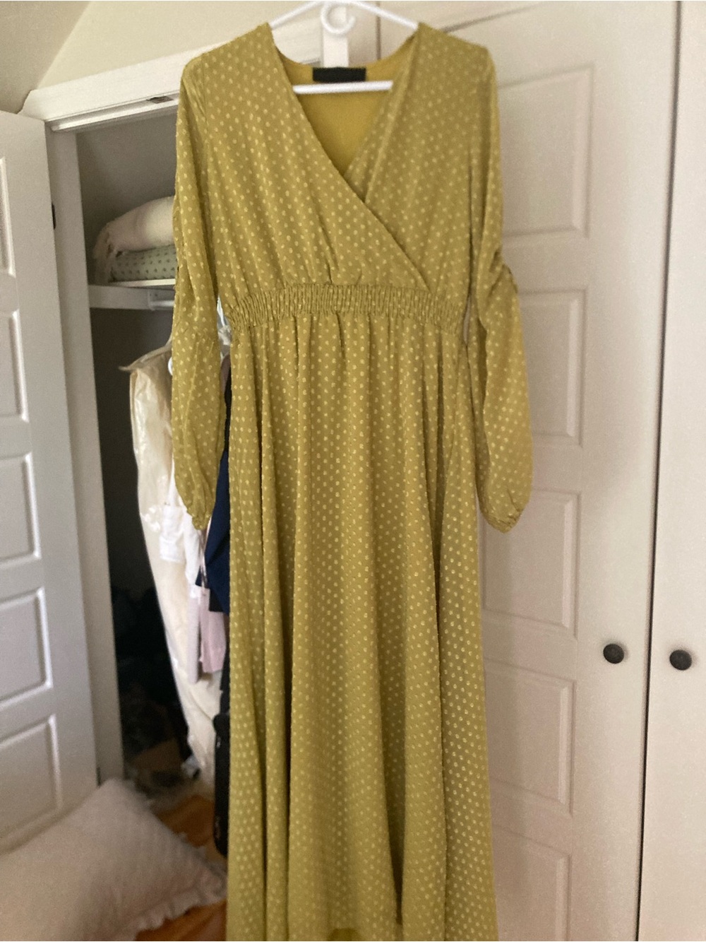Kendall & Kylie Olive Green Polka Dot Maxi Dress